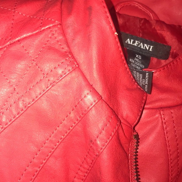 ALFANI RED LEATHER JACKET - Picture 3 of 3